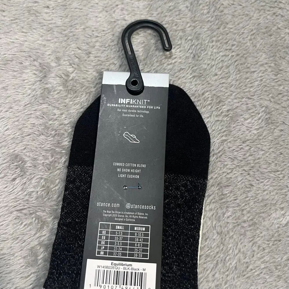 Stance Socks Womens Medium Black Cream Equilibrium No Show Casual Infiknit
